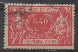 PORTUGAL 1920 Parcel Post -  40c. - Red  FU - Usati