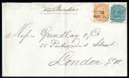 Beleg 1878, Indien 2 Und 4 A., Kab.-Stücke Auf Seltenem Brief Nach London (oben Unsauber Geöffnet),... - Other & Unclassified