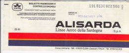 B1616 - CARTA D´IMBARCO - BIGLIETTO AEREO TICKET IATA - ALISARDA LINEE AEREE SARDEGNA - MILANO-ROMA 1993 - Europa