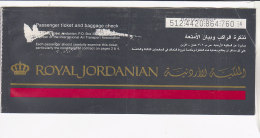 B1618 - CARTA D´IMBARCO - BIGLIETTO AEREO TICKET IATA - LINEE AEREE ROYAL JORDANIAN - ROMA-AMMAN - Welt