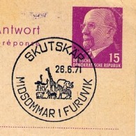 MIDSOMMAR I FURUVIK Skutskär 1971 Auf DDR  P78 Postkarte Mit Antwort - Otros & Sin Clasificación