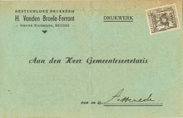 17642. Tarjeta Privada Preobliterado  BRUGGE (Belgien) 1942. Roulotte. Imprenta Del Gobierno - Roller Precancels 1900-09