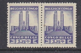 Belgisch Congo 1941 Monument Koning Albert I Te Leopoldstad 2,75Fr  1w (paar) ** Mnh (29278) - Nuevos