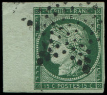 2e   15c. Vert BOUTEILLE, Bdf, Obl. Etoile, Pelurage Dans La Marge Et Une Petite Partie Du Timbre, Nuance TTB, Cote Et N - Sonstige & Ohne Zuordnung