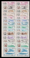 AJMAN 1966 Transport  IMPERF.PAIRS:14 (28 Stamps)     [non Dentelé,Geschnitten,no Dentado,non Dentellato,ogetande] - Sonstige (Land)