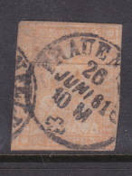 Switzerland 1861 Helvetia, 40 Rappen Yellow Used - Gebruikt