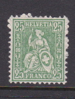 Switzerland 1864 Helvetia, 25 Franco Green Mint - Unused Stamps