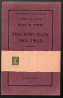 Semeuse 2c Sur Bande Avec Son Fascicule " Distribution Des Prix Du Collège De Lectoure " (date 535) Non Voyagé (PPP2890) - Streifbänder