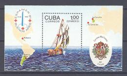 Cuba: Yvert N°BF 69**; Exposition Philatélique; Espamer 81; Voilier; Cartes - Blocs-feuillets