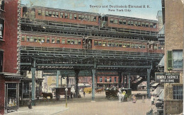 New York City - Bowery And Doubledeck Elevated R.R. - Transportmiddelen