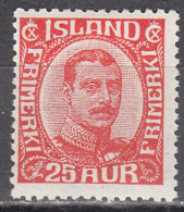 Iceland     Scott No.  121    Unused Hinged      Year  1920 - Unused Stamps