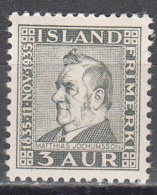Iceland     Scott No.  195     Mnh      Year  1935 - Unused Stamps
