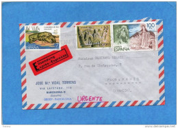 MARCOPHILIE-lettre EXPRESSO- ESPAGNE -cad -1987- 3 Stamps 2174 Astacus Palipe+2196 + -N°-pour Françe - Correo Urgente