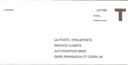 Enveloppe Réponse T La Poste/phil@poste Validité Permanente 20gr - Buste Risposta T