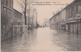 CRUE DE LA SEINE Janvier 1910 . VILLENEUVE - TRIAGE  (94) Avenue De Choisy (Au Dos Pub Bouillon KUB ) - Villeneuve Saint Georges