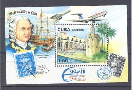 Cuba: Yvert N°BF 145**; Exposition Philatélique; Espamer 96; Avion; Fusée; Timbre Sur Timbre - Blocs-feuillets