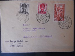 Sarre Lettre De Saarbrucken 1950 Pour Anvers - Storia Postale