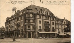 CPA 68   COLMAR GRAND HOTEL BRISTOL EN FACE DE LA GARE  1932 - Colmar