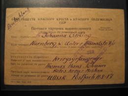Moscow Red Cross 1946 T Nurnberg Germany Prisonniers De Guerre Prisoner Of War POW Kriegsgefangenenpost Card Russia USSR - Brieven En Documenten