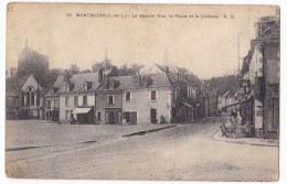 MONTBAZON. - La Grande Rue, La Place Et Le Château. Cliché RARE - Montbazon