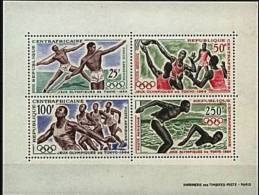 CENTRAFRIQUE Jeux Olympiques TOKYO 64. Yvert BF 2 Dentelé. ** MNH.   Basket Natation Course Javelot - Summer 1964: Tokyo