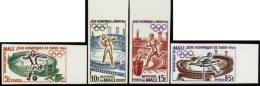 MALI Jeux Olympiques TOKYO 64. Yvert N°63/66 Non Dentelé (imperforate) ** MNH. - Verano 1964: Tokio