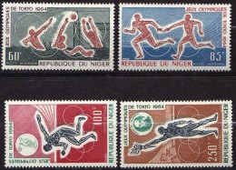 NIGER Jeux Olympiques TOKYO 64. Yvert PA 45/48 ** MNH. - Sommer 1964: Tokio