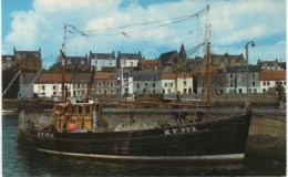 ST. MONANCE FROM THE HARBOUR - EAST NEUK - FIFE - FISHING BOAT - Fife