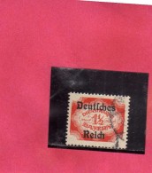 GERMANY BAYERN GERMANIA BAVARIA ALLEMAGNE 1920 OFFICIAL STAMPS NUMERAL 1 1/2m 1 1/2 M USATO USED OBLITERE´ - Servizio