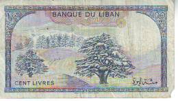 Libano  100 Lyvres (A) , Banconota Circolata Angolo Con Strappo - Libanon