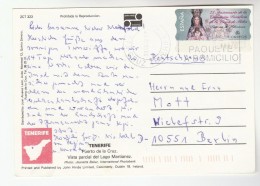 2000 SPAIN COVER (card) ATM Stamps VIRGEN DE BELEN  Frama To Germany Religion - Cartas & Documentos