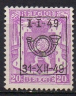 N° Préoblitéré 422 O COB Lion Héraldique - Typos 1936-51 (Kleines Siegel)