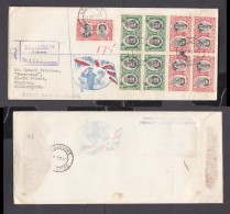 Southern Rhodesia: 1947 Royal Visit  First Day Cover, Registered,  SALISBURY  C.d.s., Blocks Of 4 - Southern Rhodesia (...-1964)