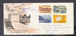 Lesotho, 1969, Roof Of Africa Rally First Day Cover, MASERU C.d.s., REGISTERED &gt; DURBAN S.aFRICA - Lesotho (1966-...)