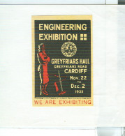 ERINNOFILO - VIGNETTA - CINDERELLA, Cardiff 1933 Engineering Exhibition Creyfriars Hall, - Cinderellas