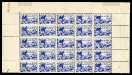 Demi-feuille De 25 Timbres** De 1939-42 "90 C. - Outremer - Rempart De Salé" (YT 181) - Unused Stamps