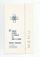G-I-E , Menu , II E Congrés National Interallié Des CROIX DE GUERRE , 1964 , Préfecture , Section LIMOUSINE, Frais 1.55 - Menus