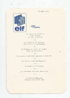 G-I-E, MENU, ELF , 1972 , 21 X 15 , Frais Fr : 1.65€ - Menus