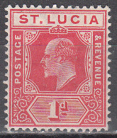 St Lucia    Scott No  58    Unused Hinged     Year  1907 - St.Lucia (...-1978)