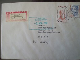 BRD Bund MiF R-Brief Mit Frauen Bertha Von Suttner Mit Oberrande 60 DM Aus Hildburghausen Nach Bundeskanzler Kohl 2.4.91 - Lettres & Documents