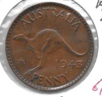 *australia 1 Penny 1943 M    Km 36    Vf+ - Penny