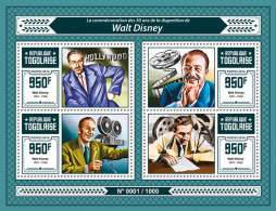 TOGO 2016 ** Walt Disney Cinema Kino Film M/S - OFFICIAL ISSUE - A1615 - Cinéma