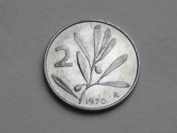 ITALIE 2  LIRE 1970  KM 94 ALU UNC - 2 Liras