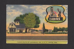 SAVANNAH - GEORGIA - HYDE PARK CABINS OWNED AND OPERATED BY J.M. HYDE - LINEN CARD - Savannah