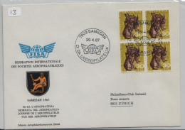 Switzerland Suisse 1967 Cover: Transport Aviation _ FISA Aerophilatelisten Tag Samedan (13) - Eerste Vluchten