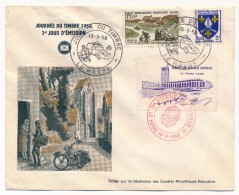 Enveloppe Fédérale - Journée Du Timbre 1958 - LE HAVRE + VIGNETTE Société Philatélique Havraise - Stamp's Day