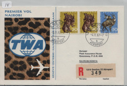 Première Liaison Aeriènne ; Geneve - Nairobi Le 04/11/1967 , TWA (14) - First Flight Covers