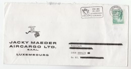 1984 AIRCARGO ADVERT Cover CFL LUXEMBURG RAILWAY 125th ANNIV Train SLOGAN Pmk - Lettres & Documents