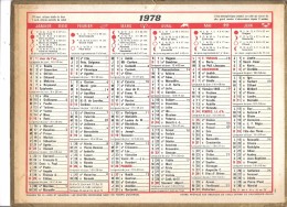 CALENDRIER 1978 - Format 29 X 21.5 Cm - Big : 1971-80