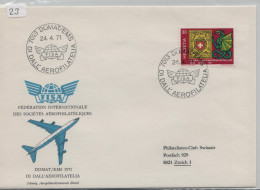 1971 - Switserland Cover - Transport - Airplanes - FISA - Domat/Ems (23) - First Flight Covers